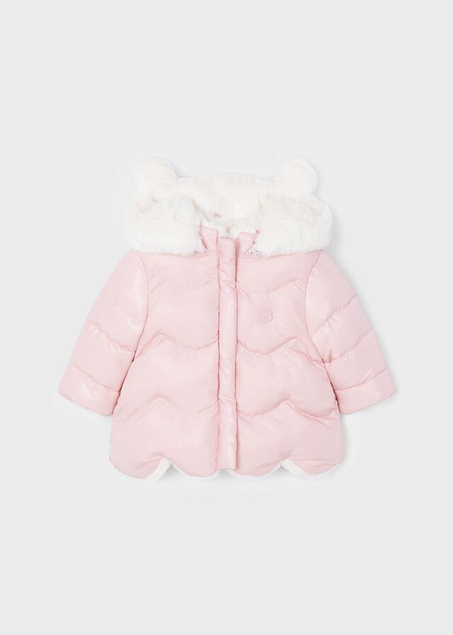 BABY PEMBE ÇİFT TARAFLI KÜRK MANTO