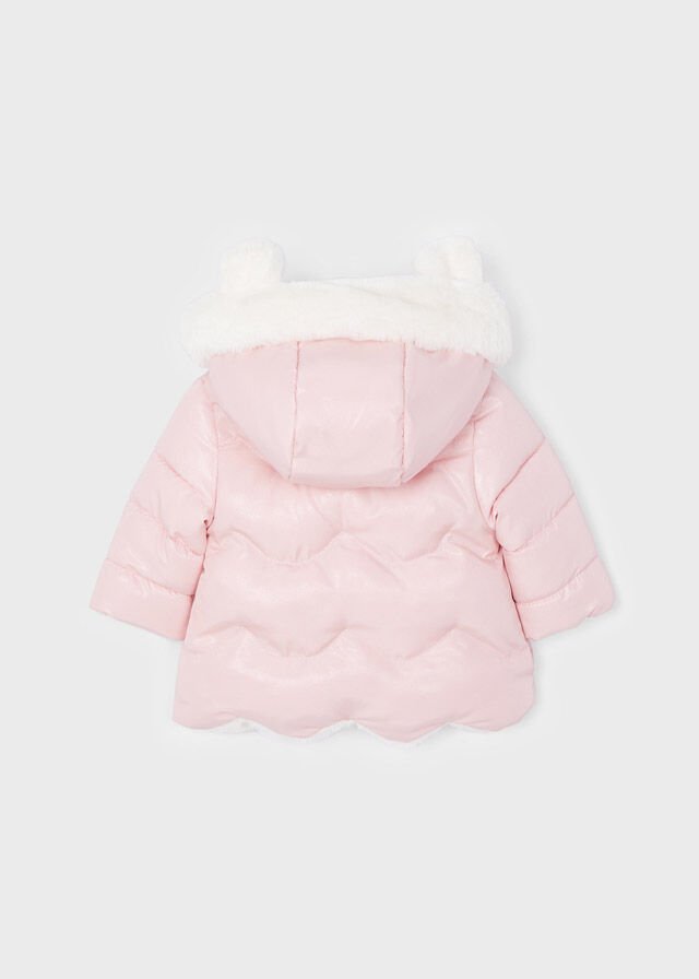 BABY PEMBE ÇİFT TARAFLI KÜRK MANTO
