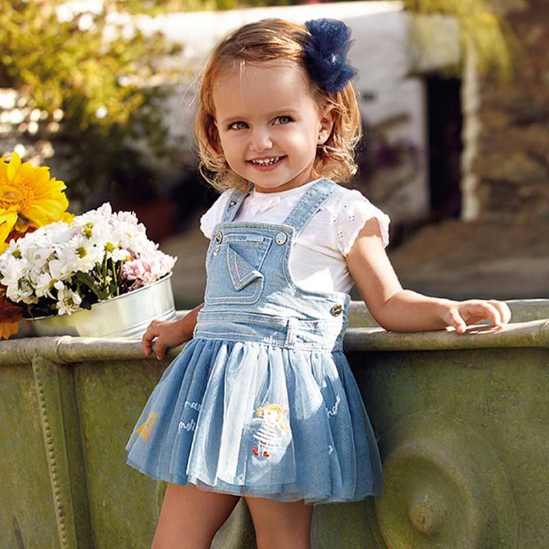 DENIM TÜLLÜ ELBİSE