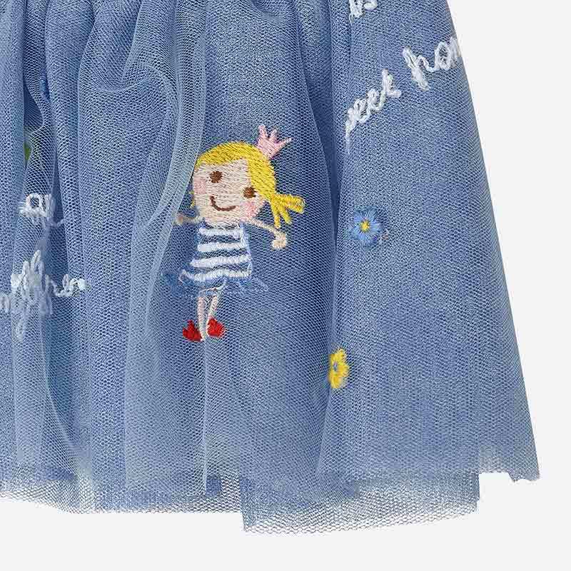 DENIM TÜLLÜ ELBİSE
