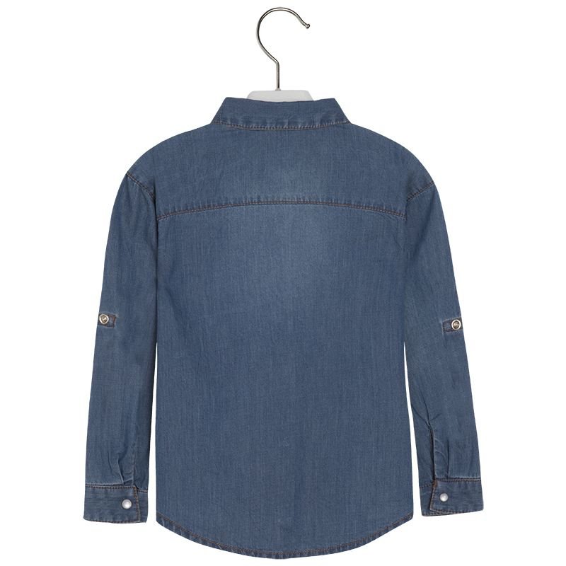 İŞLEMELİ DENIM GÖMLEK