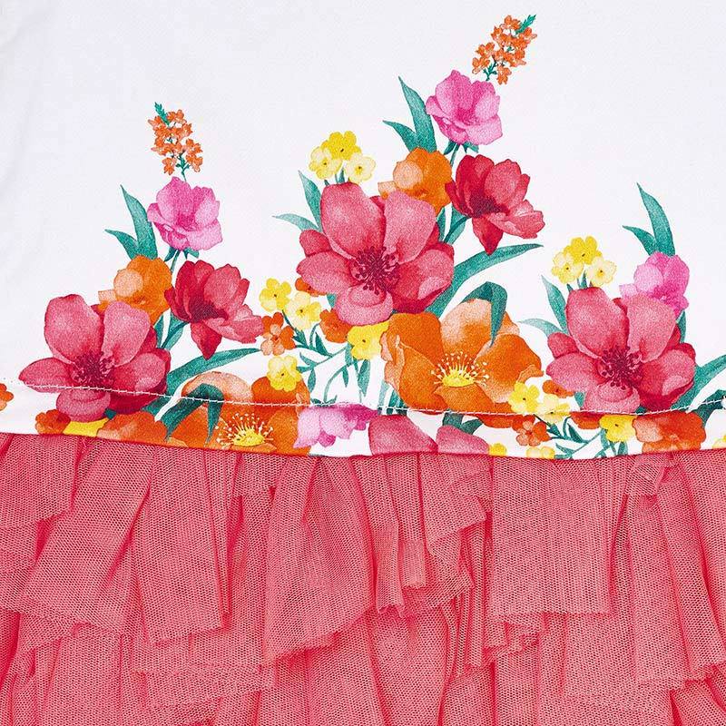 ETEĞİ TÜLLÜ FLORAL ELBİSE