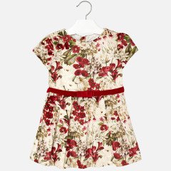 FLORAL KADİFE ELBİSE