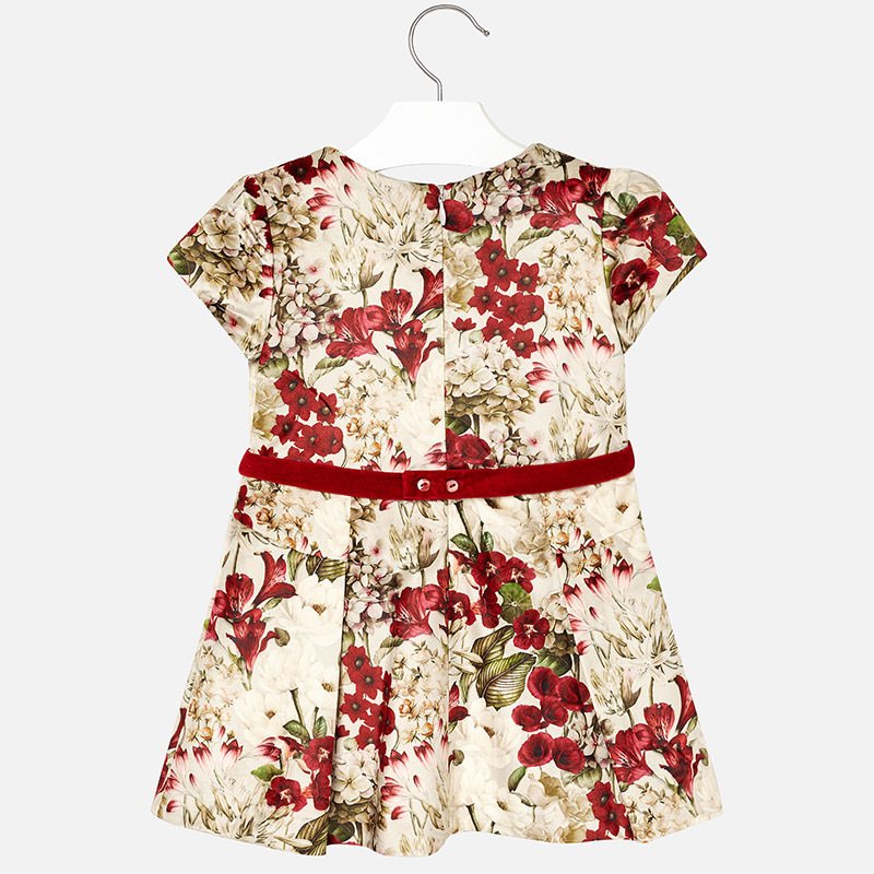 FLORAL KADİFE ELBİSE