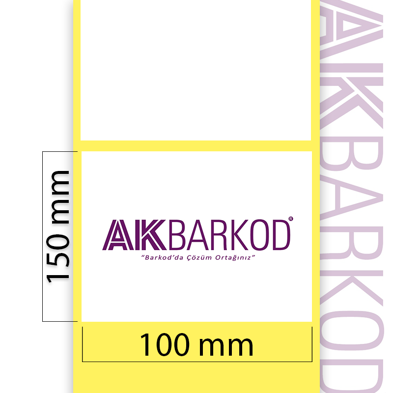 150 x 100 mm Tekli Kuşe Yapışkanlı Etiket (250)