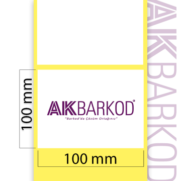 100 x 100 mm Tekli Kuşe Yapışkanlı Etiket (500)