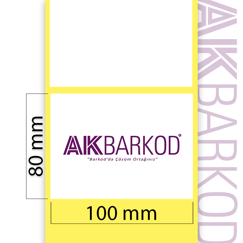 80 x 100 mm Tekli Kuşe Yapışkanlı Etiket (500)