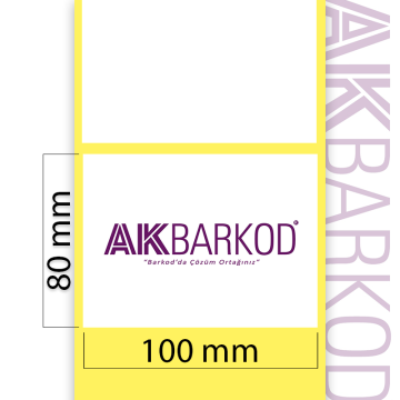 80 x 100 mm Tekli Kuşe Yapışkanlı Etiket (500)