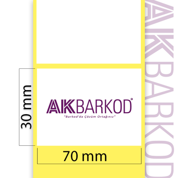 30 x 70 mm Tekli Kuşe Yapışkanlı Etiket (1.000)
