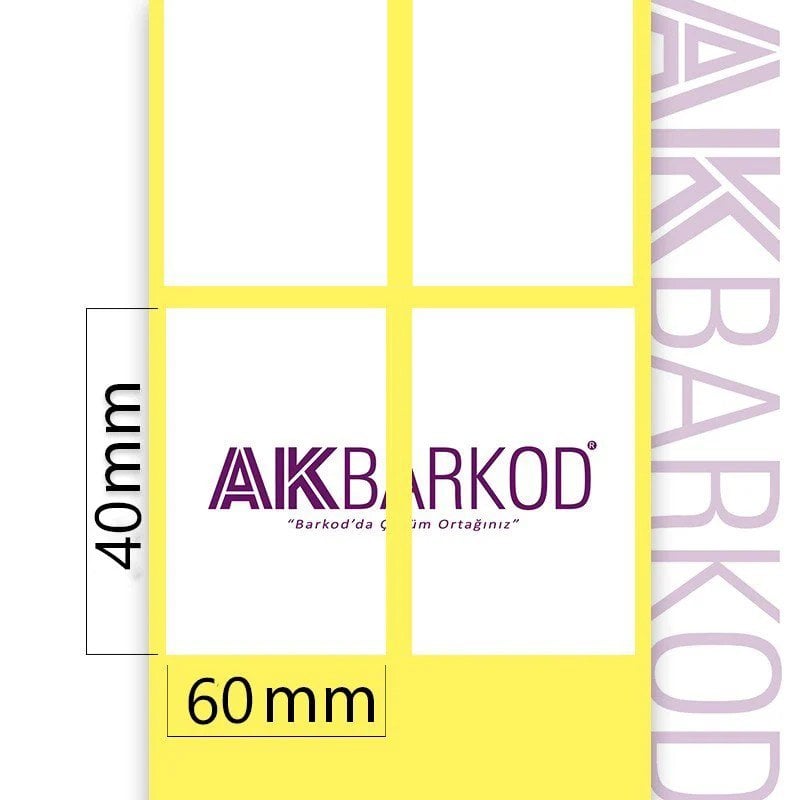 40 x 60 mm 2'li Ayrık Kuşe Yapışkanlı Etiket (2.000)