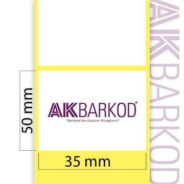50 x 35 mm Tekli Termal Sticker (2.000)