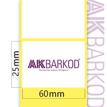 25 x 60 mm Tekli Termal Sticker (2.000)
