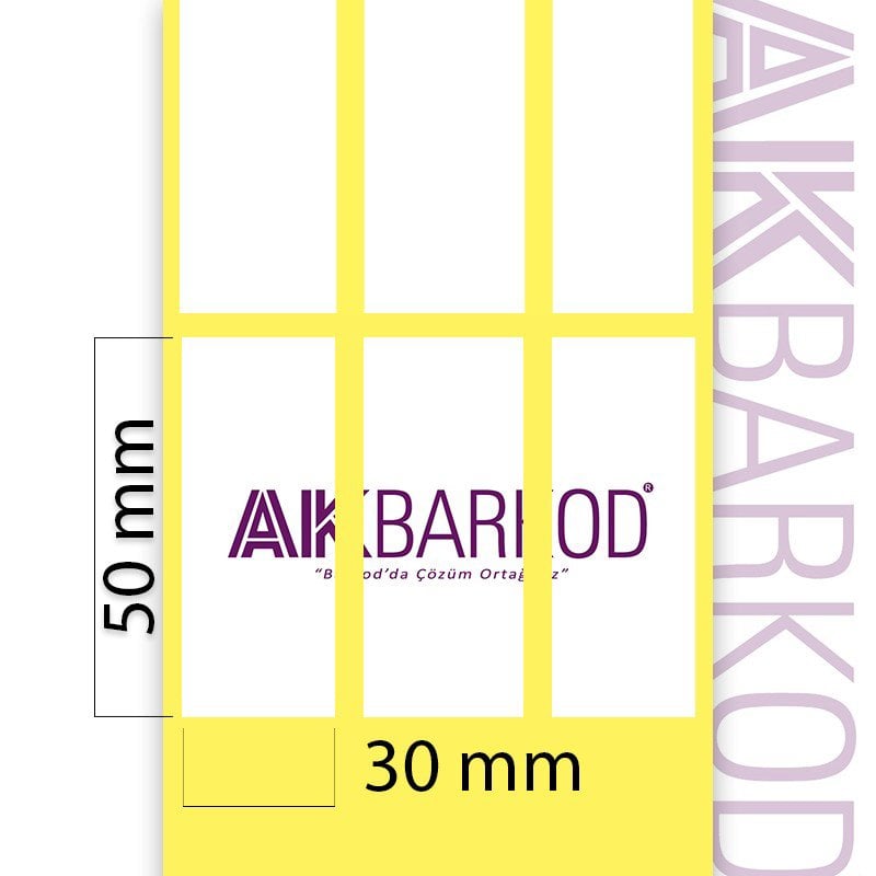 50 x 30 mm 3'lü Ayrık Termal Sticker (3.000)