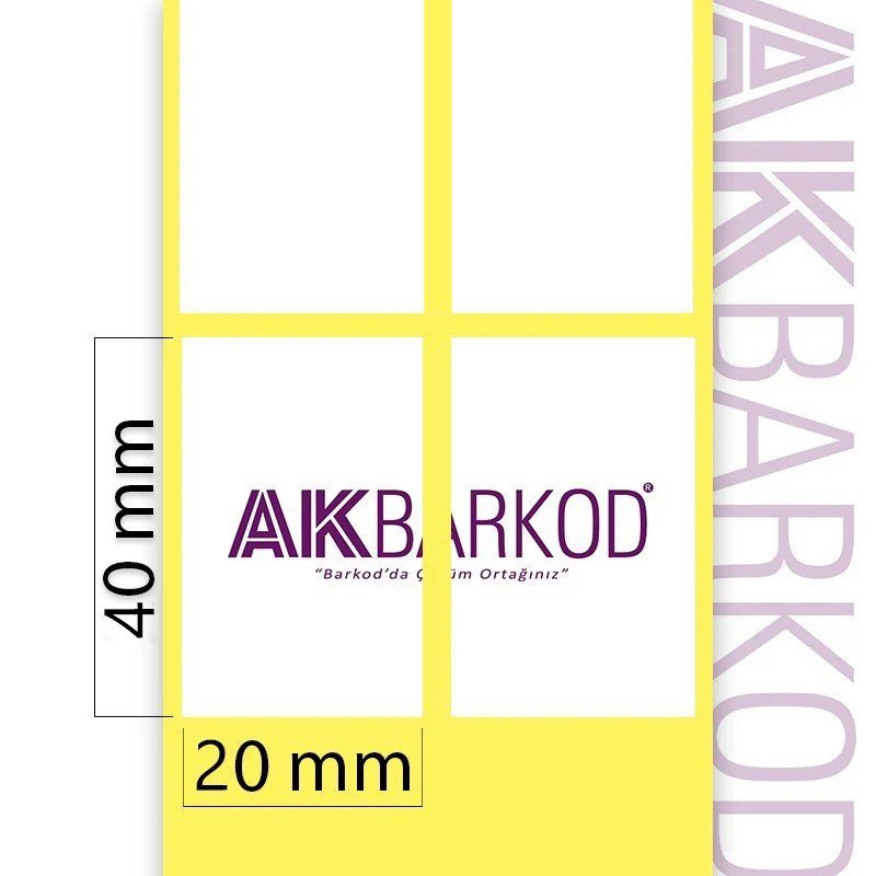 40 x 20 mm 2'li Ayrık Termal Sticker (4.000)