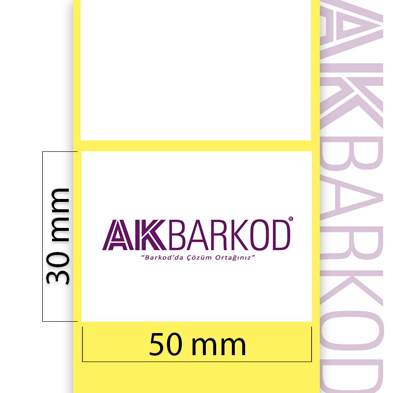 30 x 50 mm Tekli Kuşe Yapışkanlı Etiket (2.000)