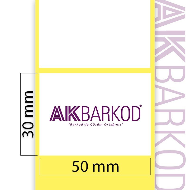 30 x 50 mm Tekli Termal Yapışkanlı Etiket (2.000)