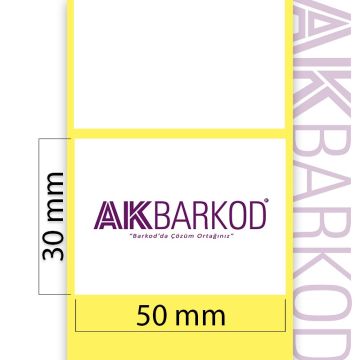 30 x 50 mm Tekli Termal Yapışkanlı Etiket (2.000)