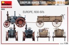 MiniArt Avrupa Tarım Traktörü. El Arabası ile birlikte