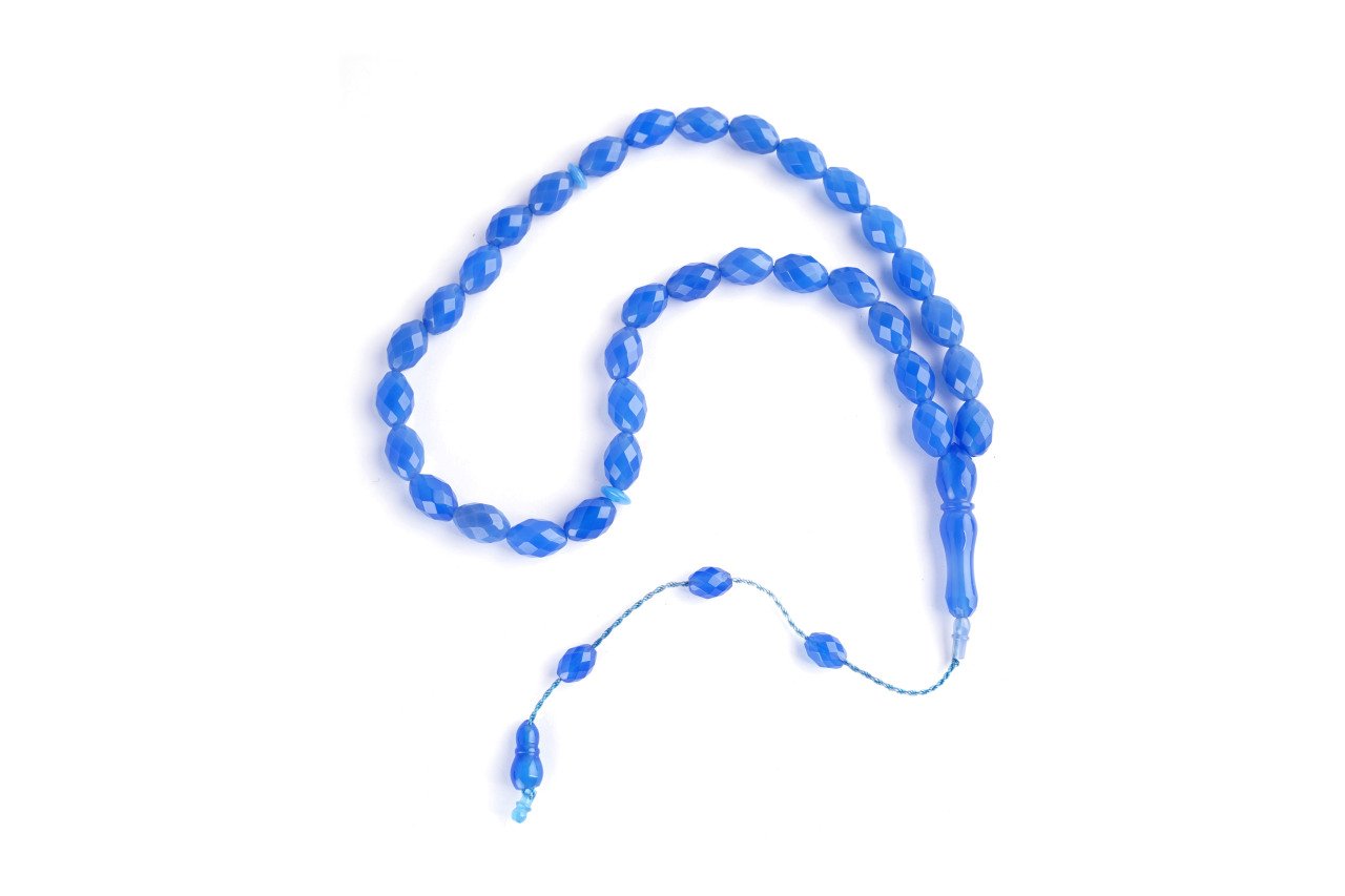 Cut Blue Agate Rosary 10 Ml