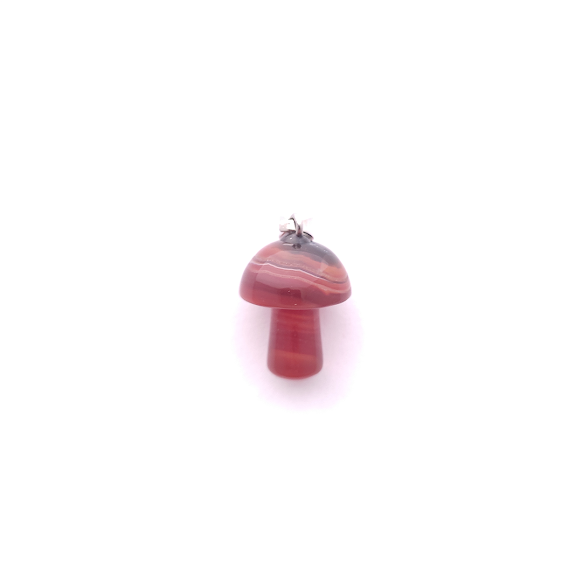 Orange Agate Mushroom Pendant