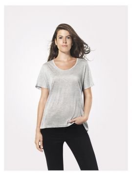 Bisiklet Yaka Gri Melanj Renk Sinu Tshirt