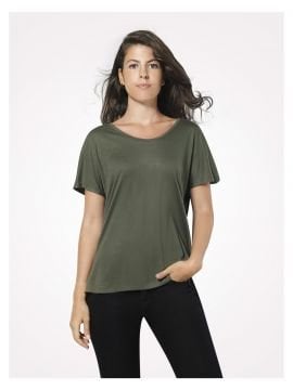 Bisiklet Yaka Haki Renk Sinu Tshirt
