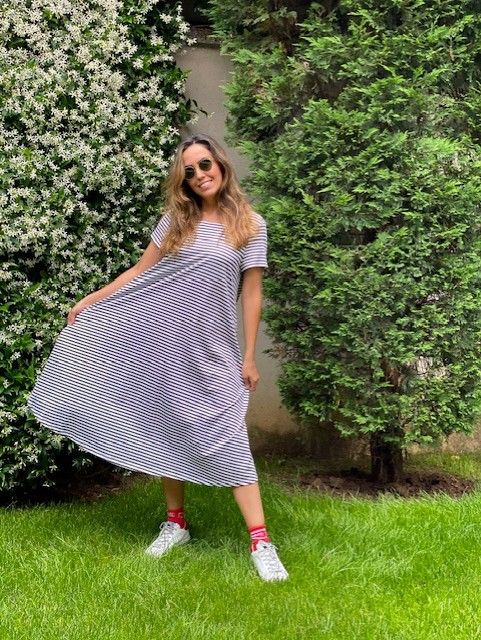 Çizgili Sinu Elbise