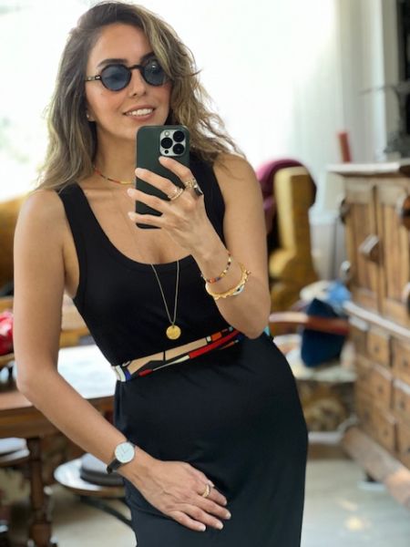 Askılı-Yandan Yırtmaçlı Haki Renk Sinu Elbise