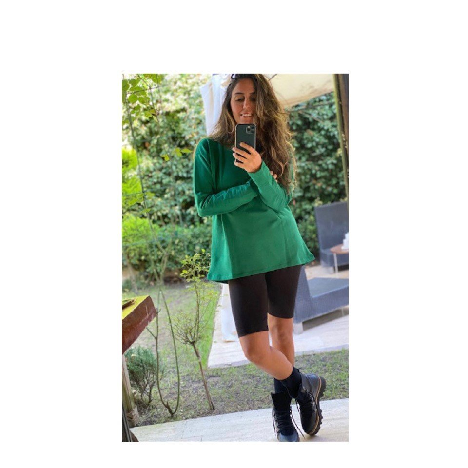 Bisiklet Yaka Simetrik Kesim Sinu Sweatshirt
