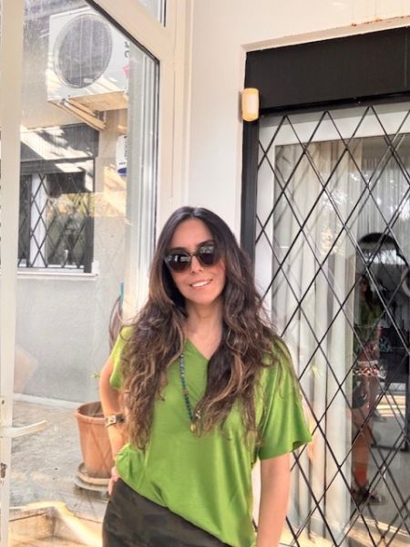 V Yaka Lyocell ( Tencel) Yeşil