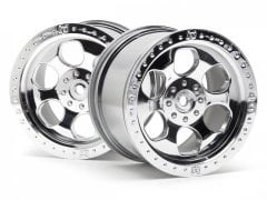 6 SPOKE WHEEL SHINY CHROME/2PC 83X56MM/