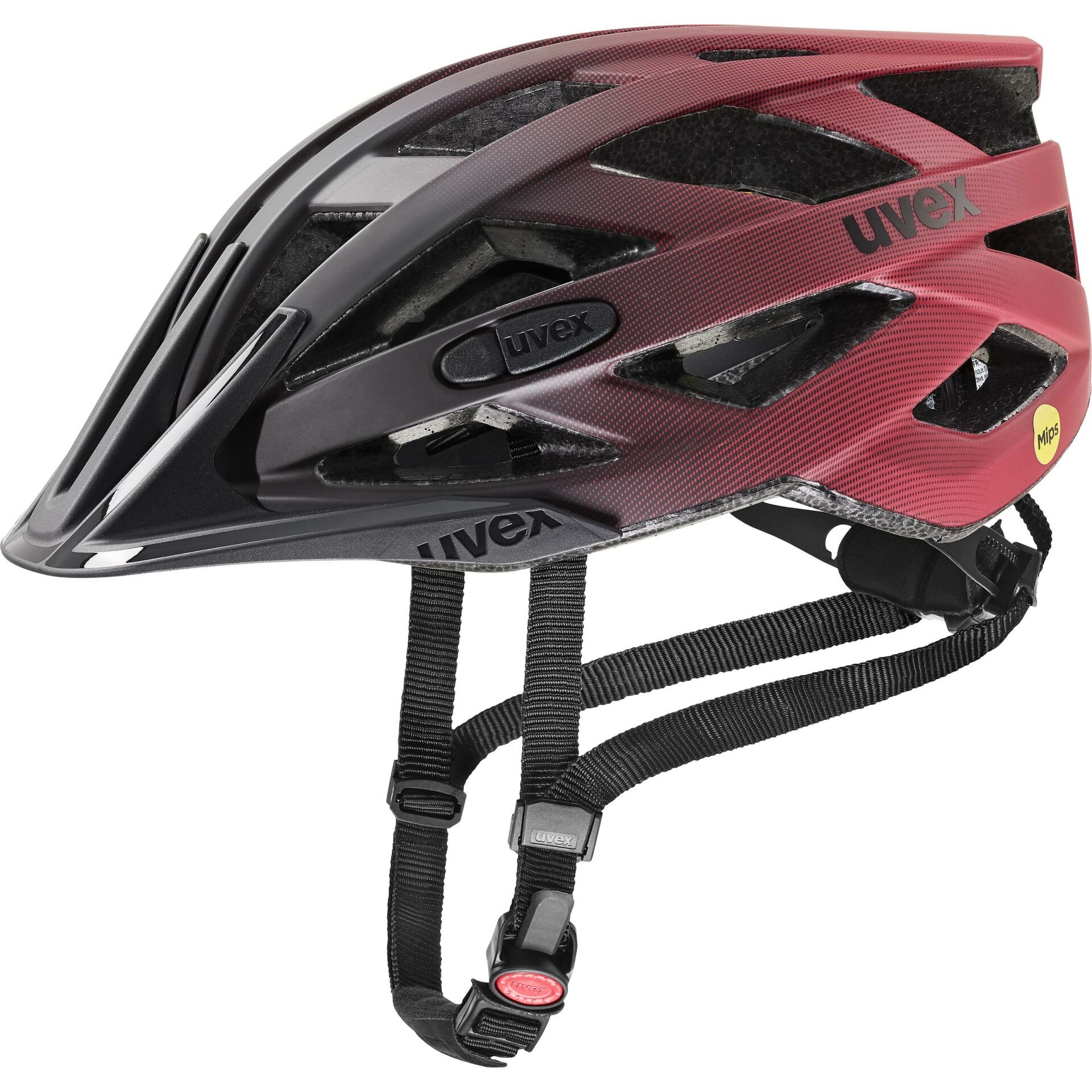 Uvex İ-vo CC MIPS Yetişkin Bisiklet Kaskı - Mat Siyah - Kırmızı