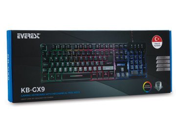 Everest Kb-Gx9 Mekanik Hisli Metal Kasa Gökkuşağı Aydınlatmalı Gaming Klavye