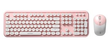 Everest Round Km-6282 Pembe Kablosuz Klavye Mouse Set - Multimedia Daktilo Tip