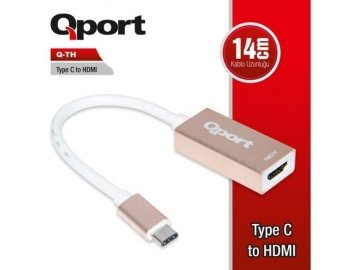 QPORT 0.15METRE Q-TH TYPE-C & HDMI ÇEVİRİCİ ADAPTÖR 4K