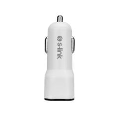 S-link SL-EC30T Type-C Kablolu 3.4A 2 USB Beyaz Araç Şarj Cihazı