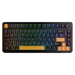Rampage Quell Siyah Hot Swap 2.4G + BT Wireless RGB Gasket Oil Switch Türkçe Q PBT Keycaps Mekanik Klavye Rampage