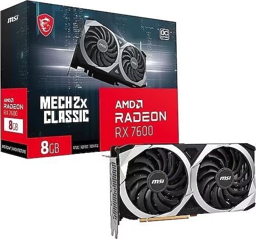 MSI VGA RADEON RX 7600 MECH 2X CLASSIC 8G OC RX7600 8GB GDDR6 192B PCIE 4.0 X16 (3XDP 1XHDMI)