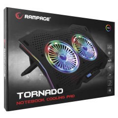 Rampage AD-RC9 TORNADO Siyah 2 Fanlı 10-18 RGB Işıklı Notebook Soğutucu Stand