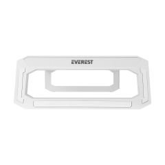 Everest ST1 4 USB Hub RGB Işıklı Katlanabilir Yükseklik Ayarlı Beyaz Monitör Standı