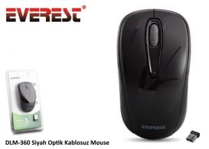 Kablosuz Mouse Everest DLM-360 Siyah Optik 1. Kalite