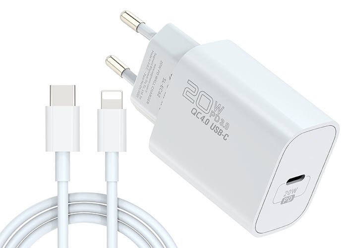 Hytech HY-XE40PD 20W PD3.0/Quick Charge QC4.0 PD lightning Kablolu Hızlı Ev Şarj Adaptörü