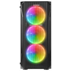 Everest X-Racer PEAK 600W Temperli Camlı 4*12cm RGB Fan Mid-Tower