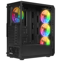 Everest X-Racer PEAK 600W Temperli Camlı 4*12cm RGB Fan Mid-Tower