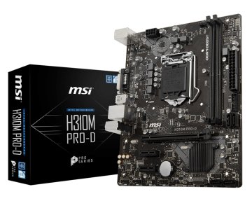Msi intel H310M PRO-D Anakart - 1151 Soket Ddr4 2666MHz Dvi Sata 6Gb/s Usb3.1 mATX