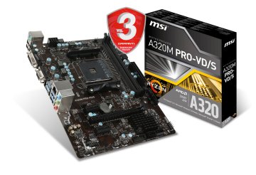 MSI A320M PRO-VD/S AMD A320 Soket AM4 DDR4 3200MHz (OC) VGA DVI Anakart