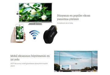 S-Link SL-Wh25 Kablosuz Wireless Hdmi Tv Görüntü Ses Aktarıcı - WiFi dlna AirPlay Chromecast