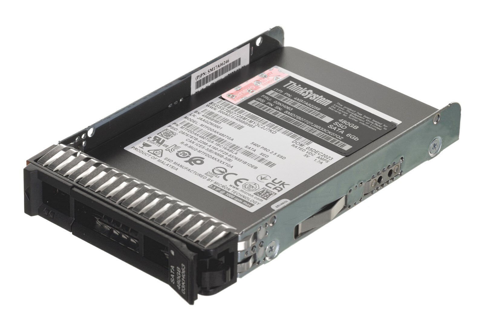 480GB SSD LENOVO 4XB7A82259 2.5in 5400 PRO READ INTENSIVE SATA 6Gb HOT SWAP THINKSYSTEM