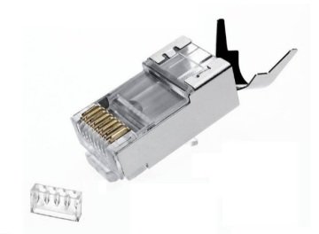 Qport Q-J710M Cat7 Metal Konnektör - 10 Adet Rj47 Cat7 Konnektör ve Ayraç