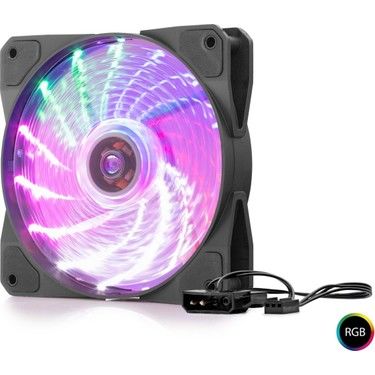 HADRON HDX1519 PERFORMANS KASA FANI 4PIN LEDLİ 12CM SİYAH